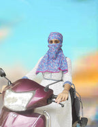 Switchon Export quality Cotton Innovative scarf with closer Hook and Loop Tape- Multi (Blue_Multi)
