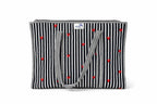 NAYASHI Big Size Quilted Cotton Tote Bag | Black & White Vertical Stripes Print | Inner Pocket & Heavy Metal Zipper | Reusable Shoulder Bag for Shopping, Office & Travel | 18 x 18 Inches
