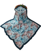 leeza store Women's Red & Blue Polyester Satin Silk Square Pattern Digital Printed Scarf || Dupatta || Stole || Beach Wear || Fashion Accesorries || Bandana || Head Scarf || Hair Wrap