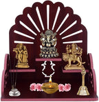 BerryBox Wooden Puja Mandir with Om for Home | Small Wall Mount & Table Top Pooja Temple | Compact Wooden Mandir Stand for Prayer Room, Living Room & Office Decor Medium Size