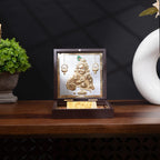 Idolkart Balkrishna Pocket Temple 24 Karat Gold Coated - Krishna Photo Frame, Gift, Krishna Charan Paduka Box, for Wealth, Prosperity and Vastu Benefits - Gift for Diwali - 2x4 Inch