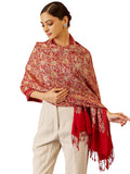 Pashmoda Women Shaguft Wool Blend Nalki Embroidered Stole, Shawl and Wrap, Luxury Pashmina Evening Wrap (Size: 71X203 CM)