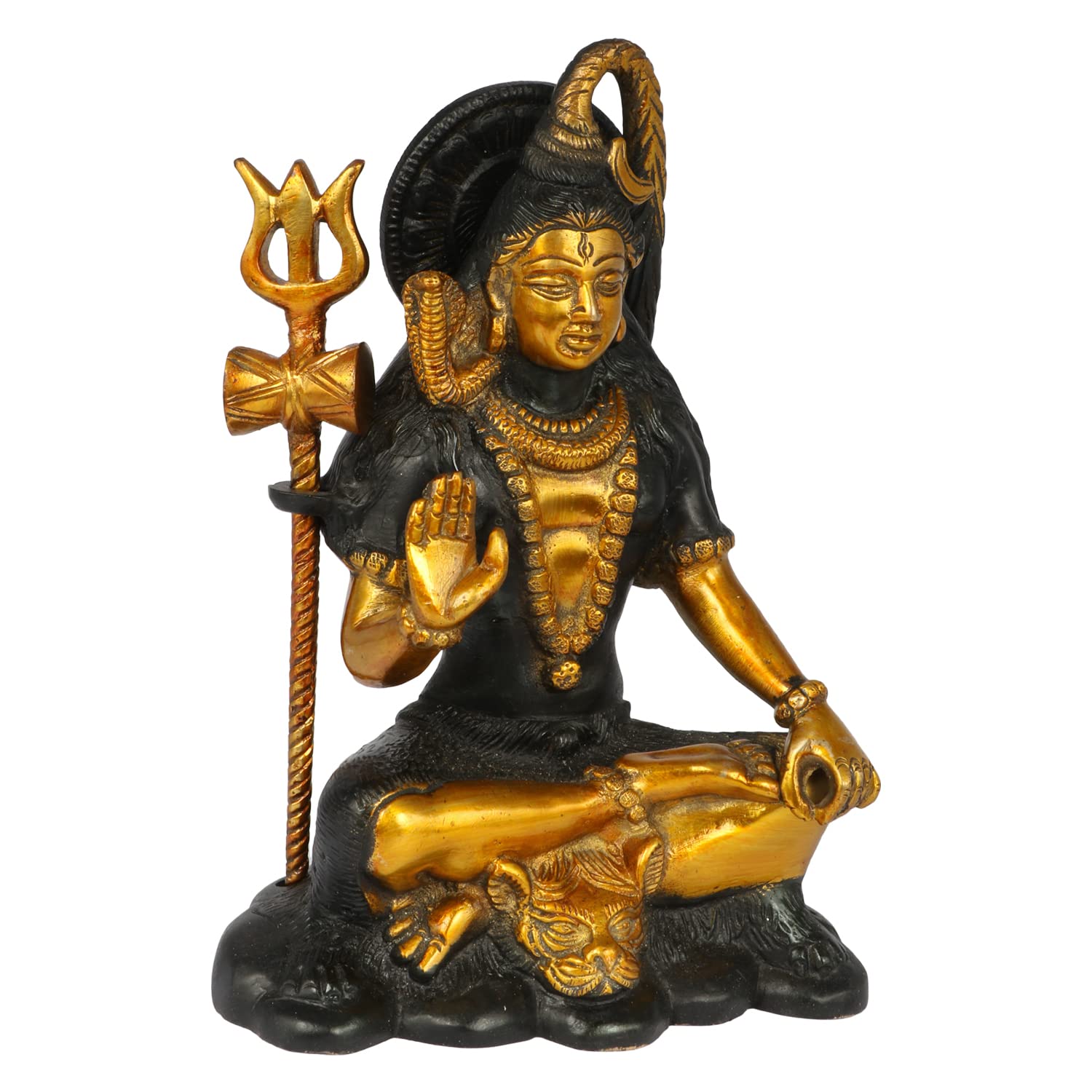 ARTVARKO Bholenath Idol|Lord Shiva Idol Brass Statue Bhagwan Bholenath Shiva Blessings for Good Luck,Health and Wealth 8.5 Inch