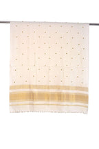 Prijam Women's Shawl (R 46 Gold zari_Off-White_One Size)
