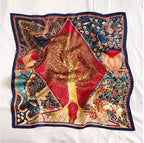 PALAY Satin Scarf Silk Feeling Square 43.5×43.5 In Multicolor Tree Of Life