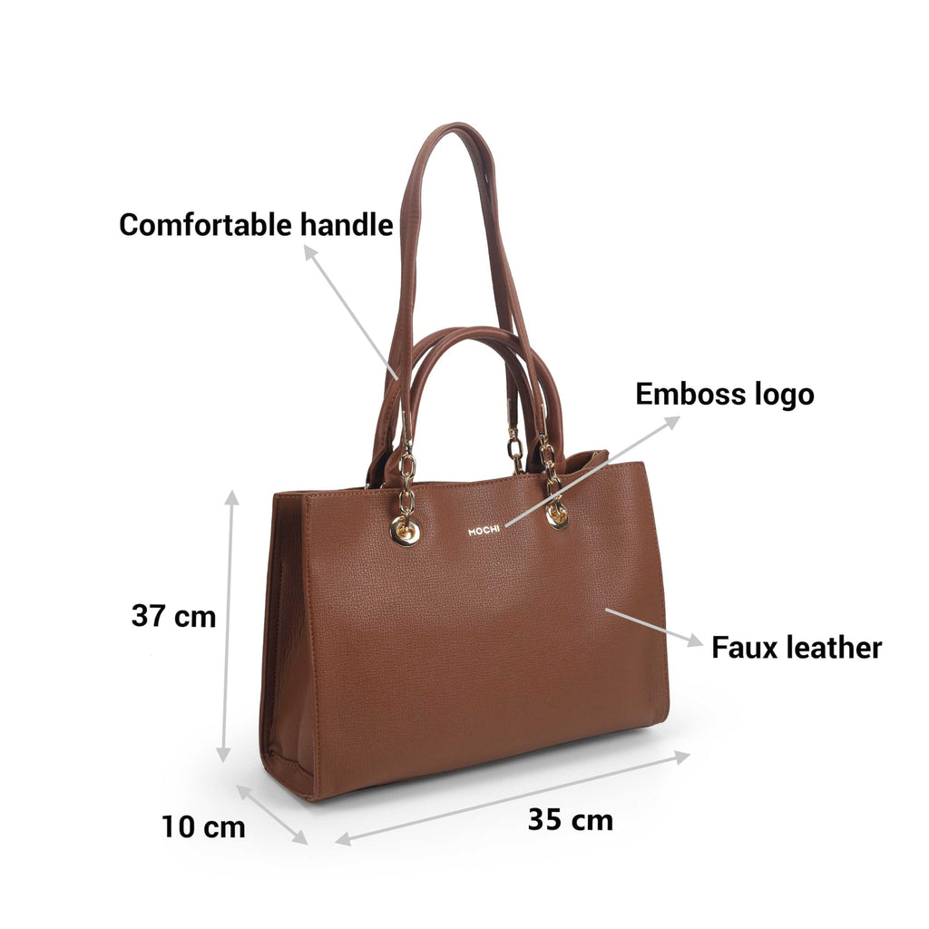 Mochi Women's Brown Aveline Tote Handbag(66-740)