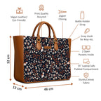 The Purple Tree Women's Office Essential Bag | Vegan Leather Handbag with Laptop Compartment | Spacious Office Bag | Durable Non-Fade Designer Work Tote for Travel, College & Daily Use (Meadow Night)