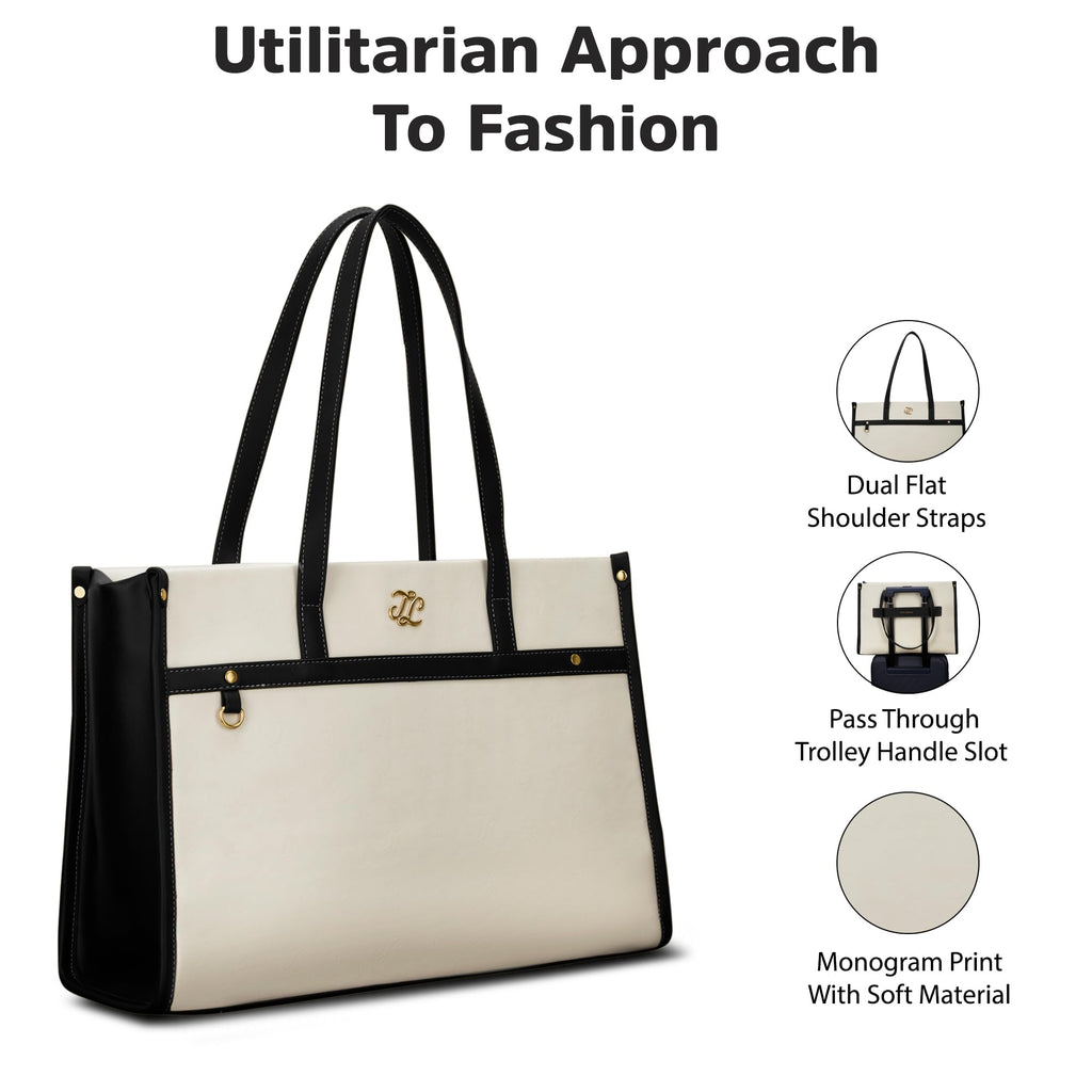Lavie Signature Women's Kentucky Colourblock Tote Laptop Bag | Tote Laptop Bag for Work | Ladies Purse | Stylish Shoulder Bag | Gift for Women