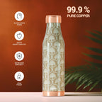 MILTON Copper Charge Design Water Bottle, 850 ml, Royal | Lacquer Coating, Curved bottle | Diwali | Festive | Gifting | Yoga | Home | Kitchen | Vedic