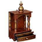 CRAFT TREE Handpainted 16'' Wood Temple for Home | Pooja Mandir for Home and Office | Wall Mounted Temple