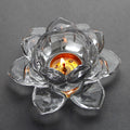 Vilon Italian Premium Exquisite Glass Lotus Flower Tea Light Candle Holder, Perfect for Lighting Decoration, Corporate Gifts,Home Decor and Festival Like Diwali, Christmas or Eid Set of (1)