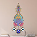 Artvibes Lambodar Ganesha Nazar Battu Wall Hanging for Home Decor | Evil Eye Protection for Entrance Door Bedroom Living Room Temple | Positive Energy Vastu MDF Decorative Gift Item (WH_8567N)