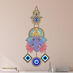 Artvibes Lambodar Ganesha Nazar Battu Wall Hanging for Home Decor | Evil Eye Protection for Entrance Door Bedroom Living Room Temple | Positive Energy Vastu MDF Decorative Gift Item (WH_8567N)