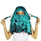 Switchon Rayon Female Tie Dye Innovative Scarf For Women With Closer 3 Inch Hook And Loop Tape Size Adjustable (Green)