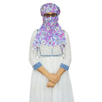 Switchon Export quality Cotton Innovative scarf cum Hijab with closer Hook and Loop Tape- Multi (Multicolor11)