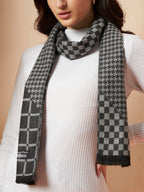 Ravaiyaa - Attitude is everything Reversible Wool Scarves Women Neck Wraps Muffler Winter Wool Scarf (Grey Checks)
