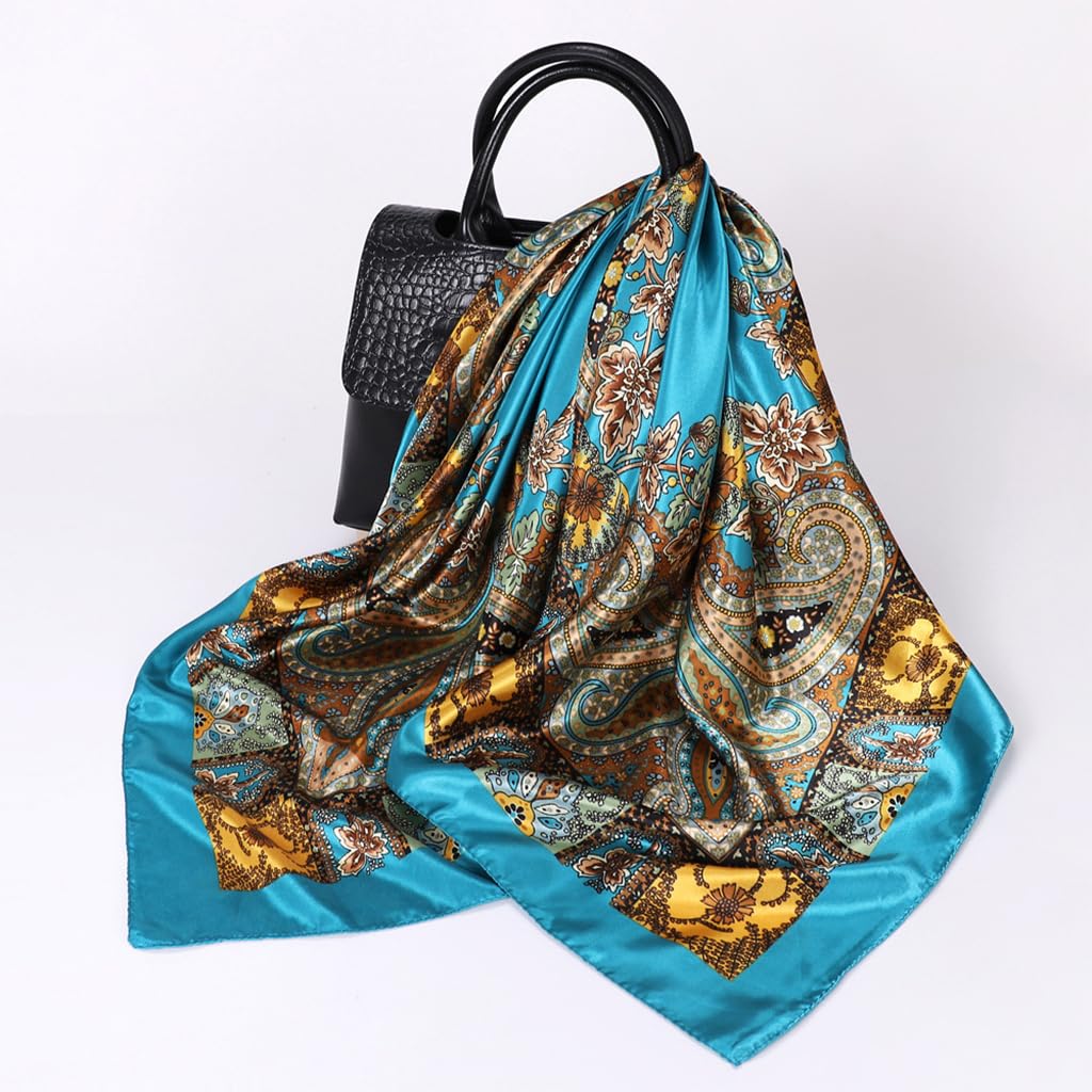PALAY 3Pcs Silk Feel Satin Head Scarf for Women Stylish 35 Inch Square Wrap