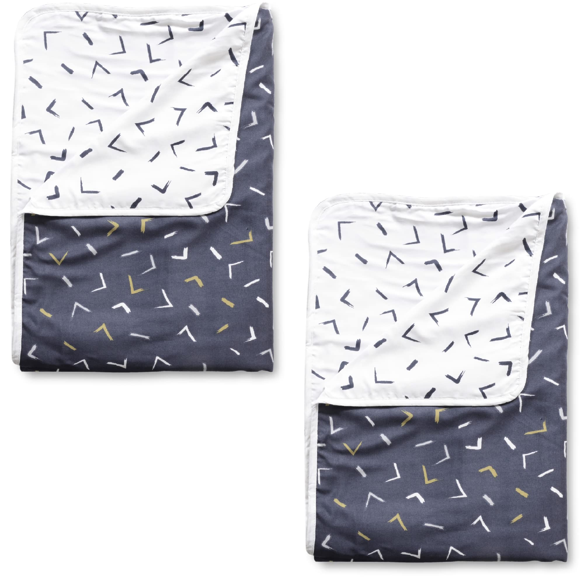 Divine Casa Polyester All-Weather 120 GSM Printed Lightweight Reversible Design Set of 2 Single Bed AC Dohar Blanket - Navy Blue and White| TC - 120 Kafalo