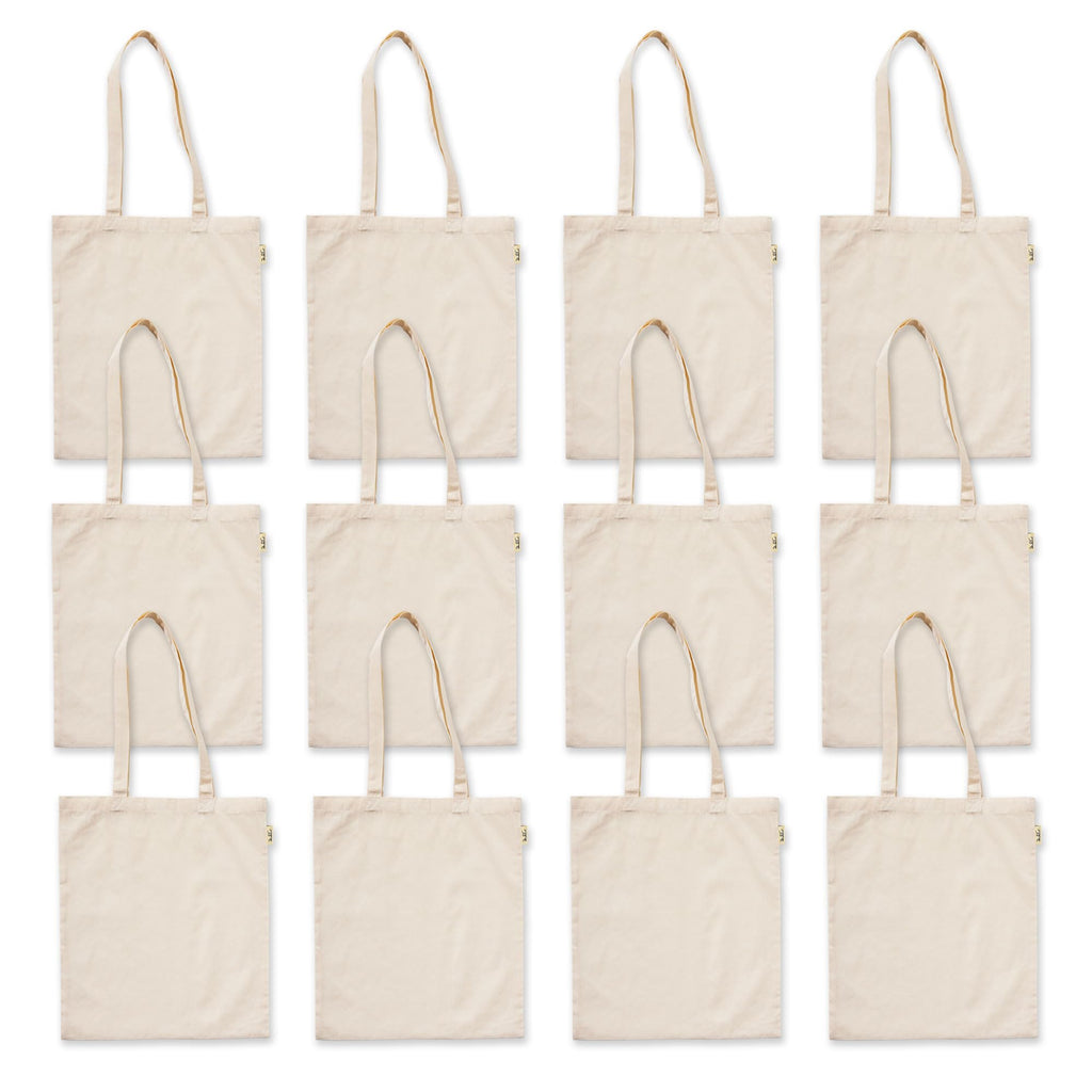 DASKHAT Reusable Tote Bags|100% Organic Cotton Shopping/Grocery Bag| Eco-Friendly,Multi-Purpose Bag| Sturdy Canvas Bags | Perfect Ideal Gift with Free Travel Pouch |Pack of 24|Size -16x14”)