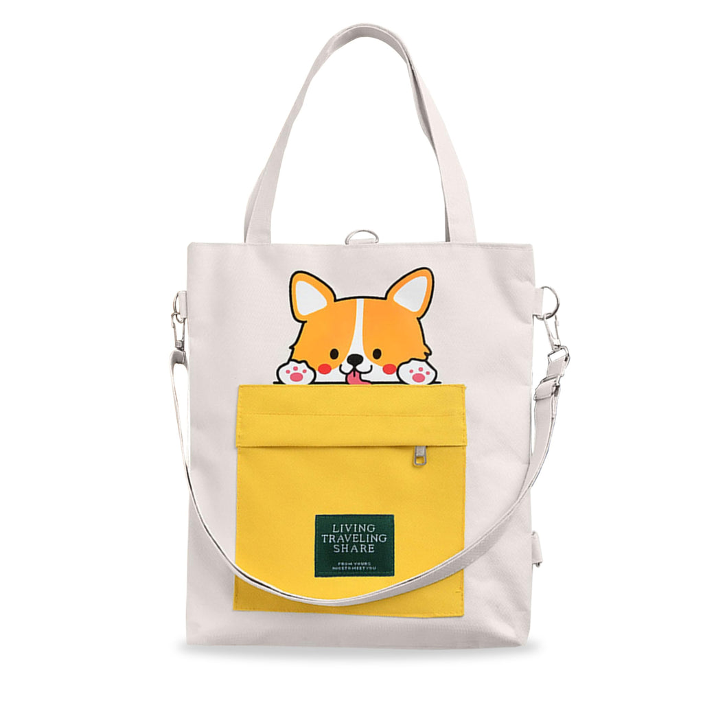 Kraptick Stylish Tote Bags, Shoulder Tote Bag for Everyday Use for Women Compact and Perfect Tote Bag, Shopping Bags (White)