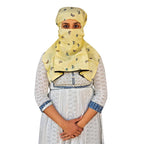 Switchon Scarf Hijab Rayon Printed fancy scarf for women Size Adjustable -Hook loop tape (Multicolor_Yellow)