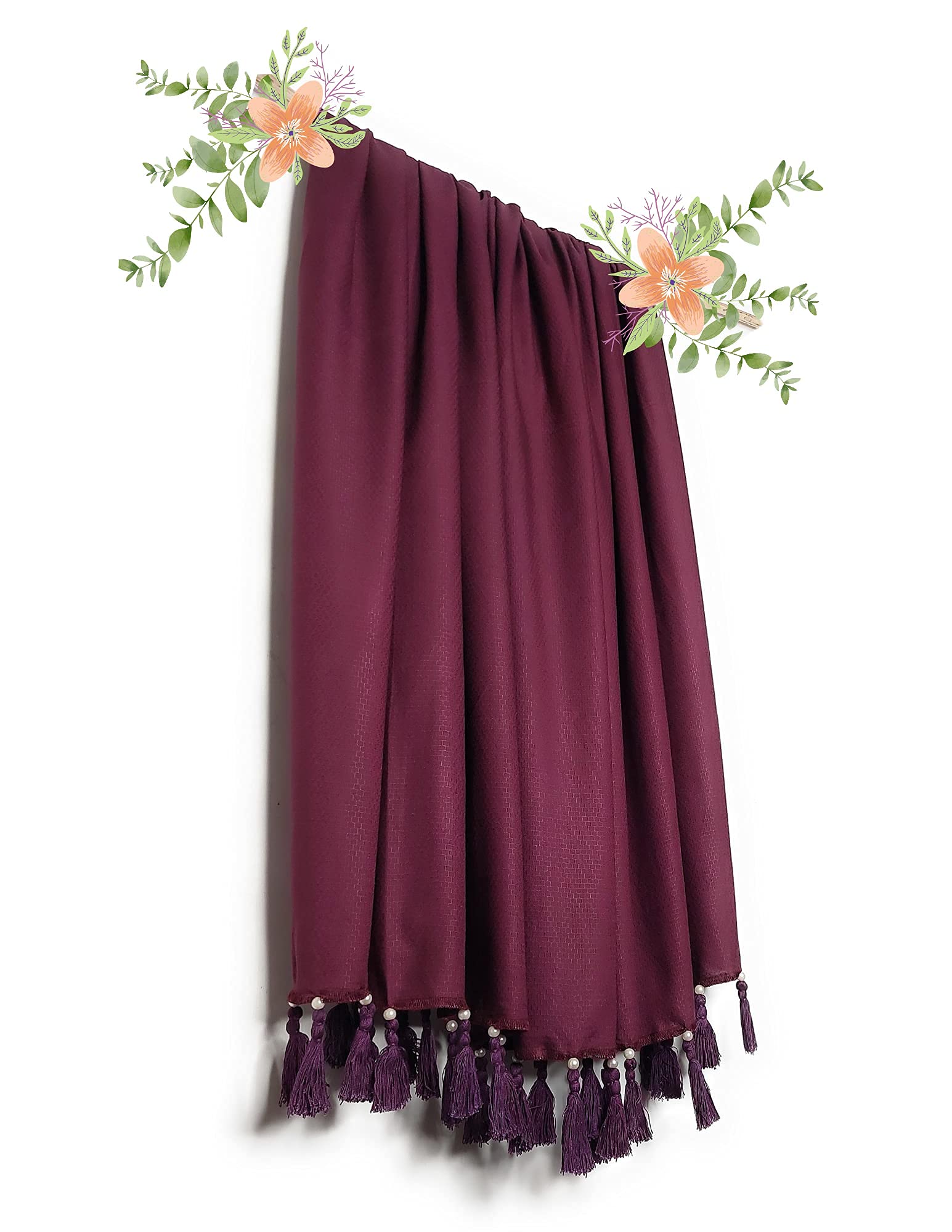 Chandwasia Viscose Fabric Stole & Shawl for Women & Girls | Soft Lightweight Scarf for Summer & Winter - Wine