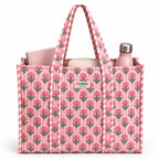PShomes Large Cotton Tote Bag 18x18 Inches – 100% Cotton Shoulder Bag with Inner Pocket | Reusable Eco-Friendly Carry Bag for Laptop, Shopping, Travel & Daily Use (Pink-ROSES)