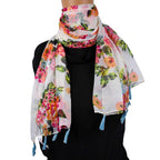 VINSON Printed Combo Scarfs for Girl's, Ladies and Women Light Weight and Soft Poly Cotton Fabric Scarves (Multicolor,S06-(Pack of 2)