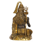 ARTVARKO Big Brass Lord Shiva Idol Metal Bhagwan Shiv Murti Statue Home Décor Warming for House Mandir Puja Temple Pooja Showpiece Gift with Trishul Black & Gold 13.5 Inch