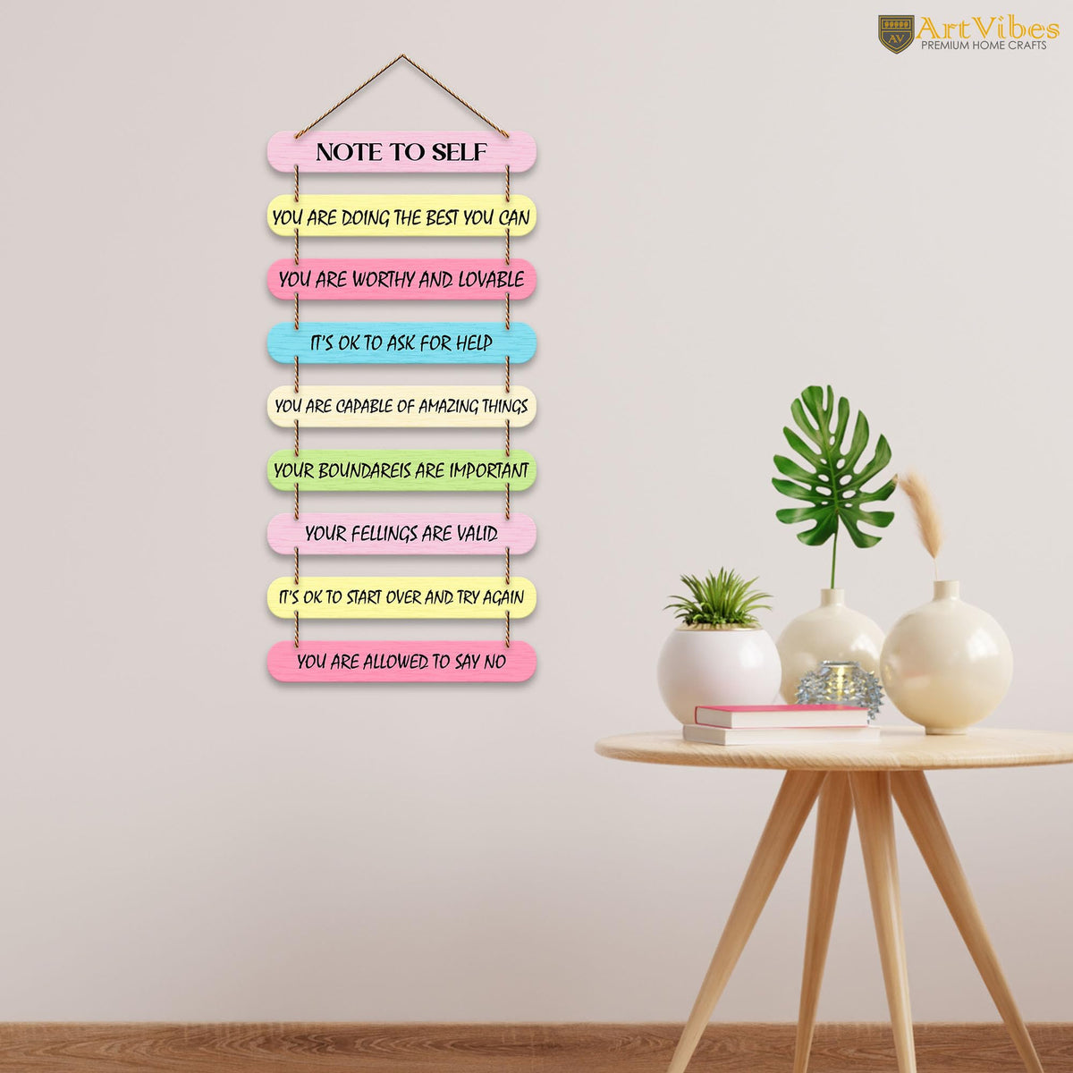 Artvibes Self Motivation Quotes Wooden Wall Hanger | Quotes Decor Item | Motivational Wall Decor | Wall Poster | Graphic Art | Wall Accents | Gift Items | Office Wall Decoration Items (WH_9306N)