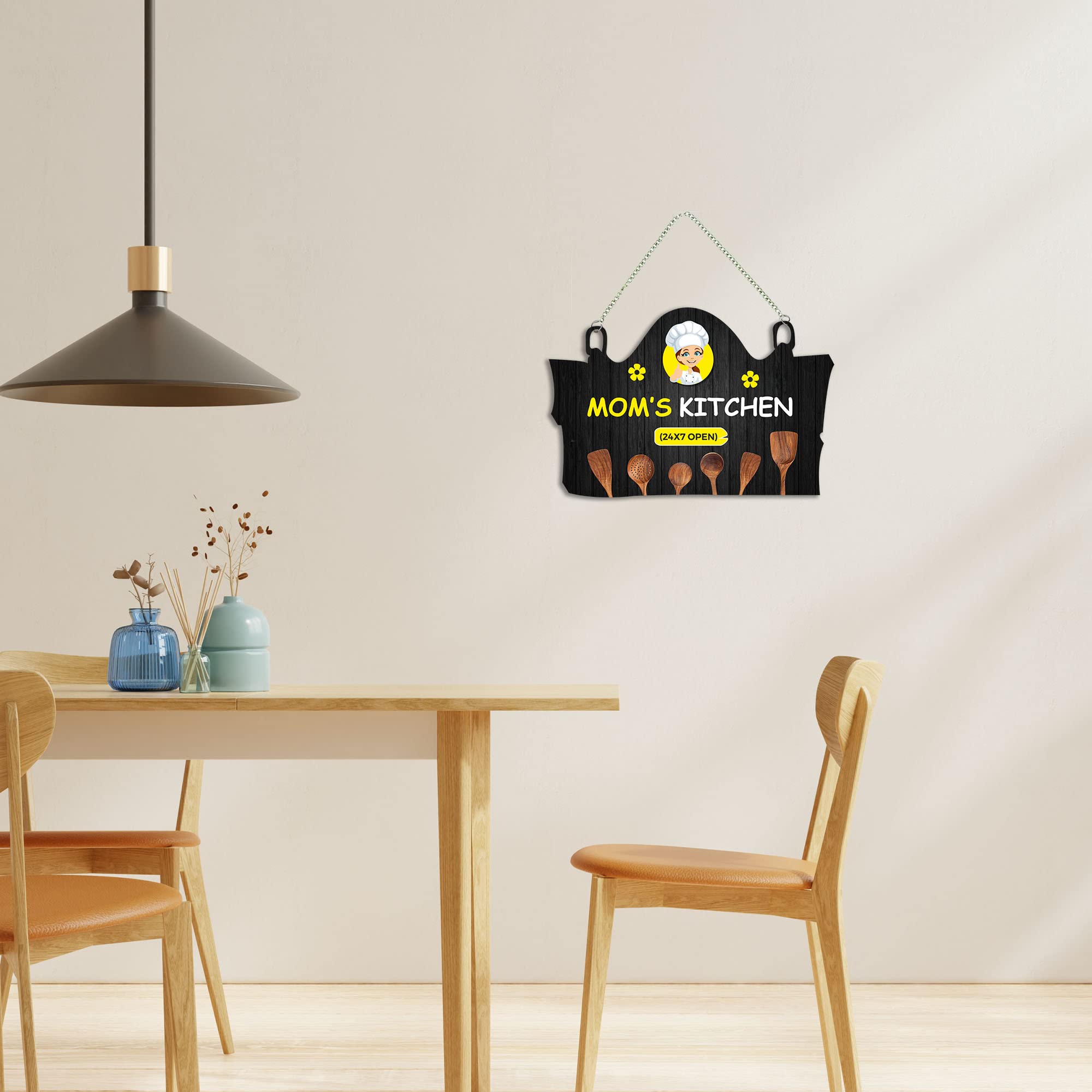 Artvibes Mom's Kitchen Printed MDF Wooden Wall Art For Cafe | Kitchen | Restaurants | Quotes Decor Item | Kitchen Quotes Wall Hanging | Wall Sculpture | Signs & Plaques | Gift Items (WH_3717N)