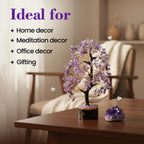 BHAGYA G Amethyst Crystal Tree - 200 Beads, Precious Gemstone Tree for Healing & Harmony, Handmade Gift for Home Décor, Meditation & Positive Energy