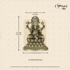 Shilpkala Brass Ganesh Idol 2.7 Inch - Exquisite Fine Detailing, Premium Brass Murti for Mandir, Luxury Home Decor, Statue, Spiritual Gift for Daily Worship, Housewarming & Festival Gift, (Brown)