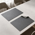 The Table Tales Premium Double-Sided PU Leather Placemat Set of 2 | Reversible Waterproof Heat Resistant Table Mats | Kitchen Dining Accessories | 45 x 30 cm (Space Grey) Kafalo