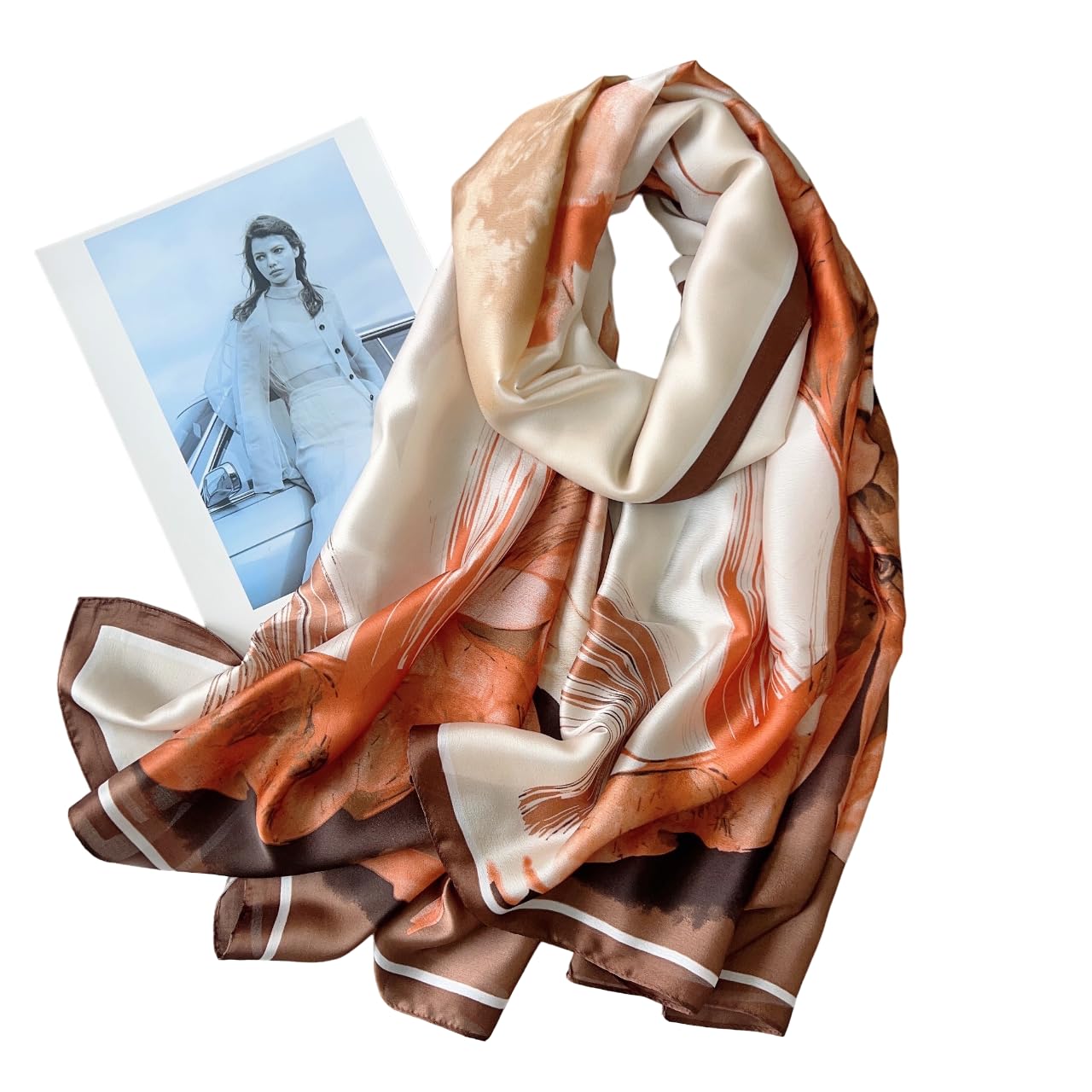 CrossKulture Female Polyester Blend Two Toned Silken Feel Scarf for Women | Stylish, Soft & Lightweight Stole | Polyester Blend Feel Neck Scarf, Hair Scarf, Head Scarf, Multicolor