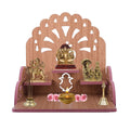 Lakhaji Wooden Wall Mounted Hanging Puja Temple Wood God Stand for Pooja Room (27.94 x 27.94 x 27.94 CM) (Beige)