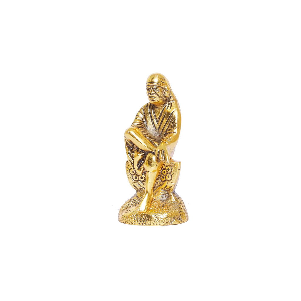 KridayKraft Shirdi Sai Baba Statue Idol Showpiece for Car Dashboard & Home,Office,Table Decorative Gift for Have House Warming, Birthday...