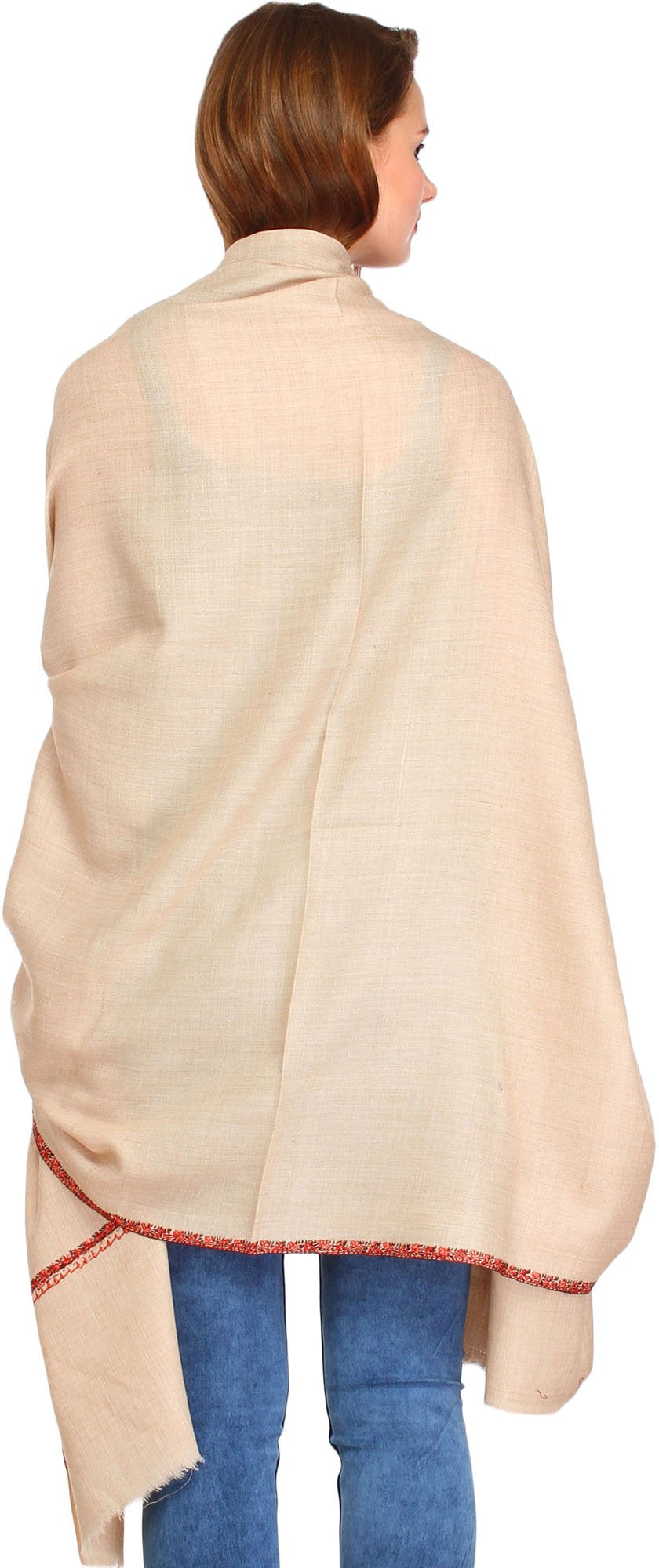 Exotic India Women's Shawl (SWJ26-whitecap-gray_Multi_Free Size)