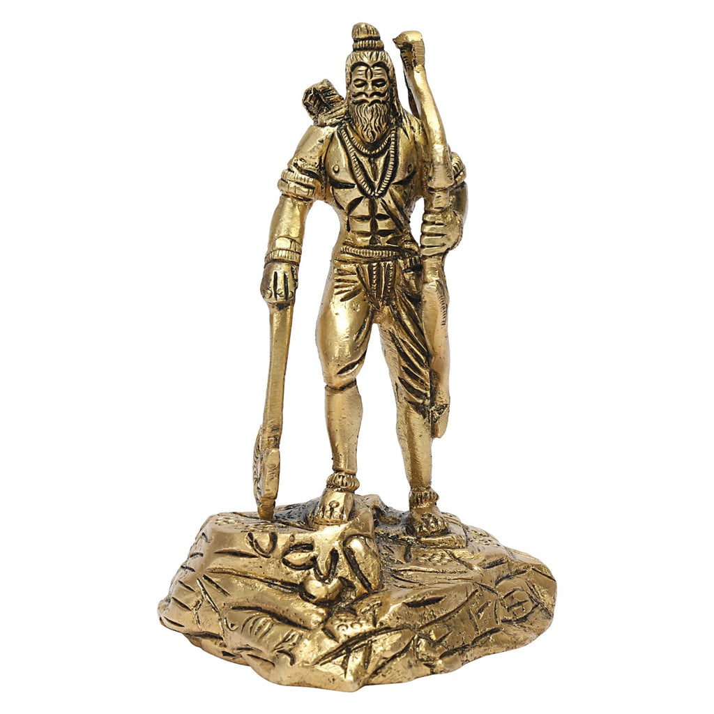 SVARUP 4 Inch Pure Brass Parshuram Bhagwan Vishnu Avatar for Puja Home Decor, Religious Showpiece Gift,