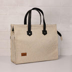 FOHOGO Jute Bag for Unisex | Lunch Bag/Tiffin Bag/Carry Bag/Jute Bag | Tote Bag for office (Beige, Medium (14”x11”x5”))