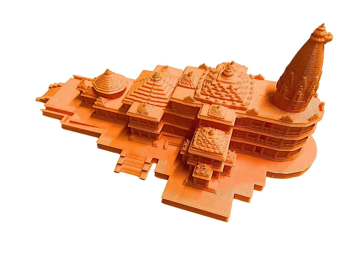 SNOOGG Shree Ram Mandir Ayodhya Model, Exclusive 3D Janmabhoomi Temple, Ideal for Home, Car Décor, Mementos Gifting – 5 inch