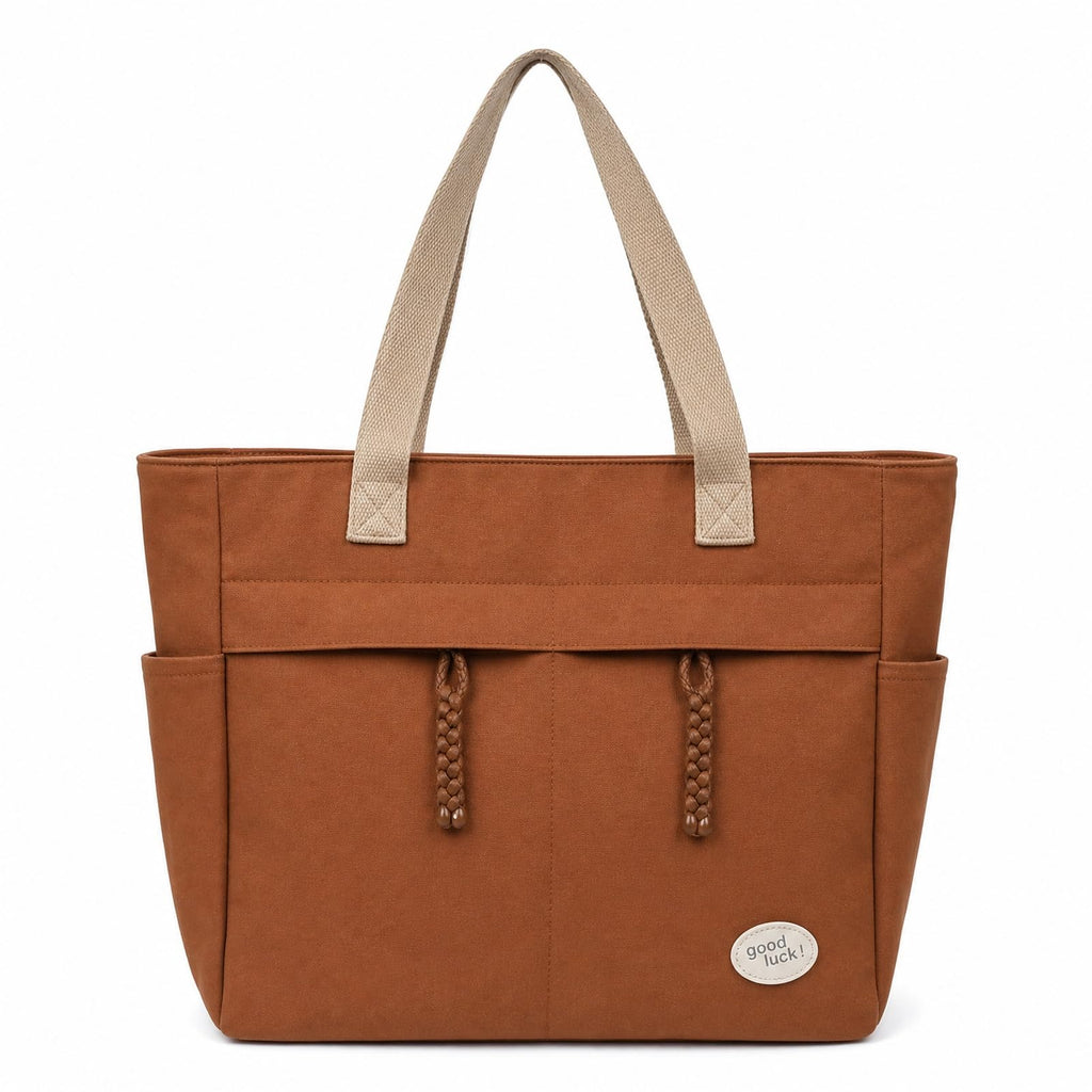 ELESUNCDOU Canvas Tote Bag for Women, College Office Tote Bag, Durable