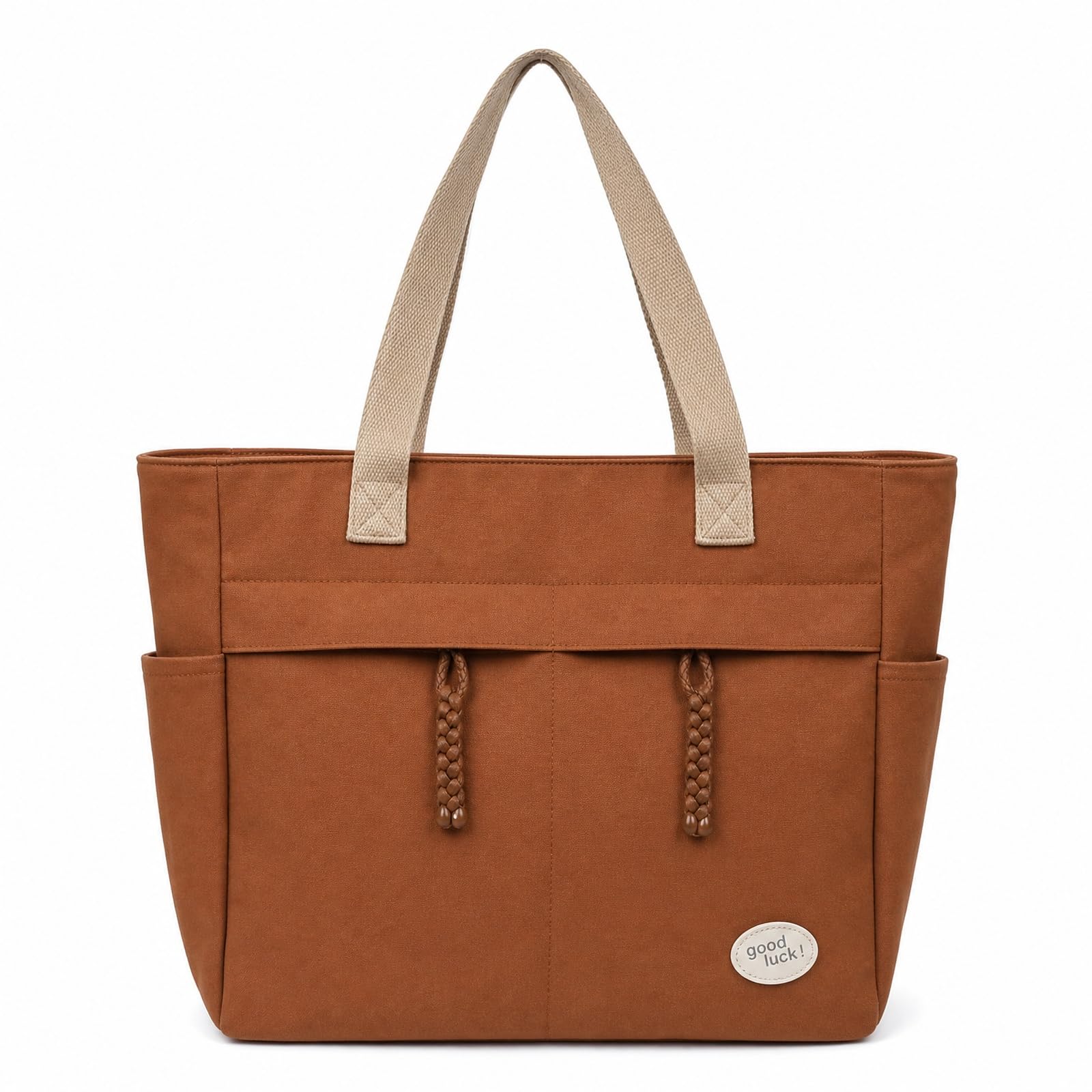ELESUNCDOU Canvas Tote Bag for Women, College Office Tote Bag, Durable