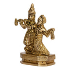 ARTVARKO Brass Radha Krishna Idol Kishan Raadha Statue for Temple Home Office Decoration Gift Showpiece(9x4x11 cm)