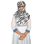 Switchon Rayon Anti Pollution Full face Scarf UV Sun Rays Protection Hijab scarf for women - Free Size (Offwhite_Black)