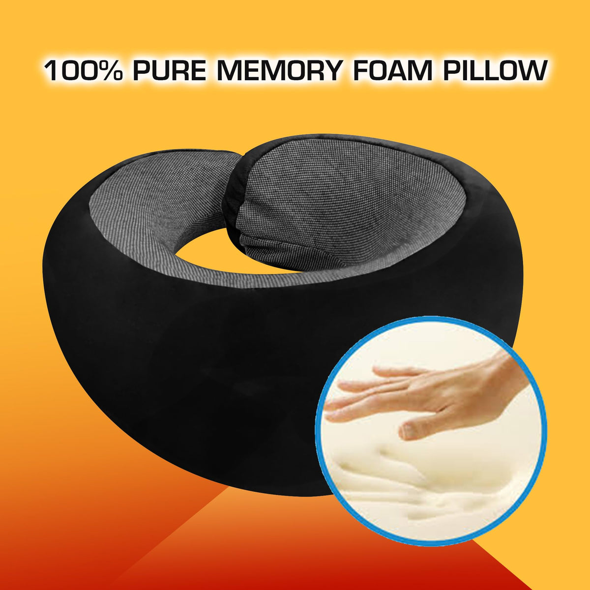 ONTREPID Travel Comfort Kit 3-in-1 – Neck Pillow, Eye Mask & Noise Cancelling Earplugs Set | Ergonomic Travel Pillow for Airplane, Car, Office Nap | Sleep Accessories for Long Flights
