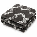 Rubru Leo Flannel AC Blanket | Ultra-Soft Lightweight Blanket for Year-Round Use | Warm, Cozy and Machine Washable, Charcoal Pixel, Double Kafalo