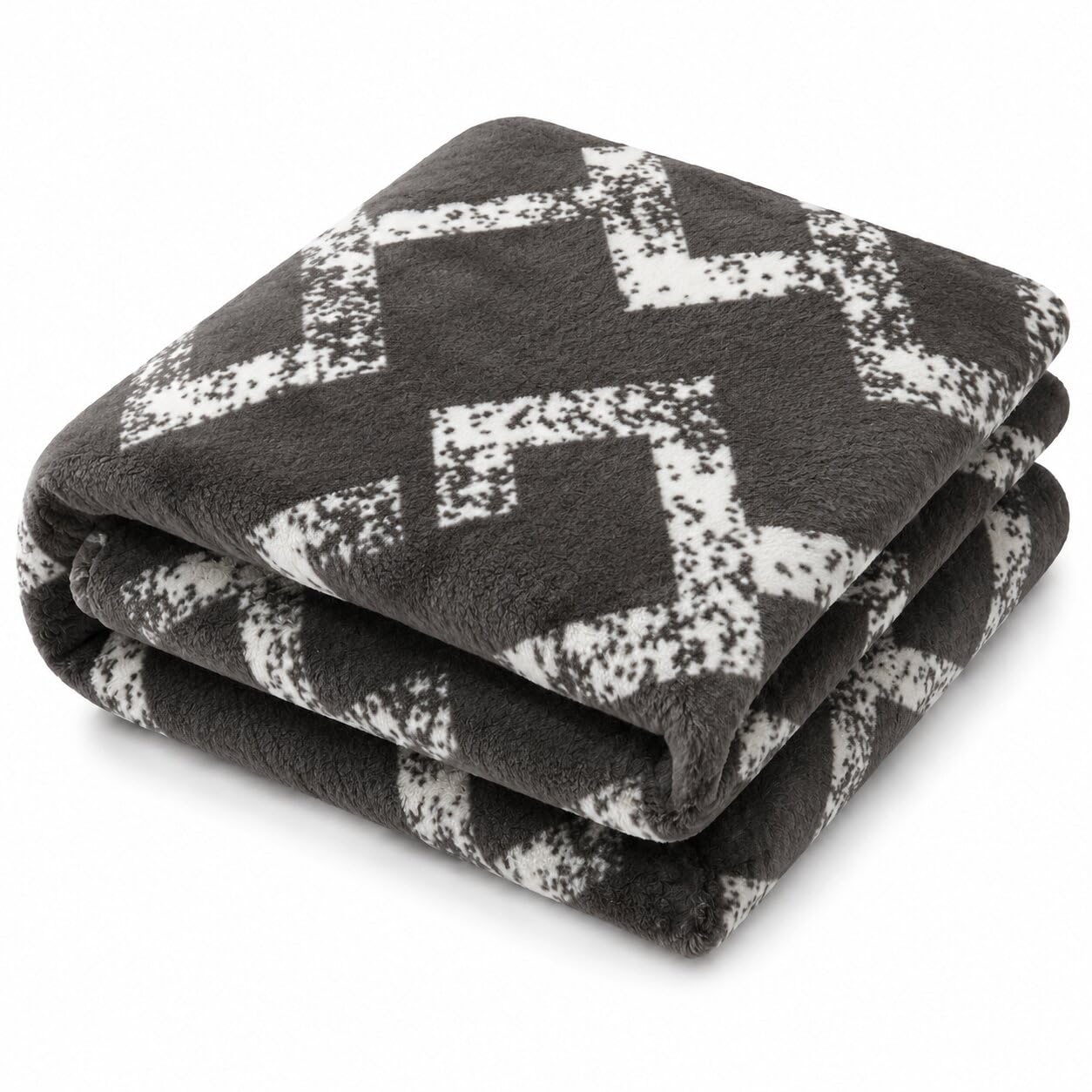 Rubru Leo Flannel AC Blanket | Ultra-Soft Lightweight Blanket for Year-Round Use | Warm, Cozy and Machine Washable, Charcoal Pixel, Double Kafalo