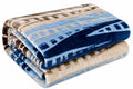 Gullivar Milan Cozy Ultra Soft Flannel Blanket for Double Bed 220x240 cm| Luxury Throw for Couch, Sofa, Camping & Travel| 250 GSM Printed Warm AC Blanket for Winter & All Season -Light Blue & Grey Kafalo