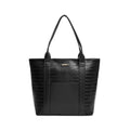 Fastrack Chic Textured Tote Bag for Women | Stylish Casual Bag for Ladies, Women, Girls | Trendy Everyday College Bag Made of Faux Leather (Black)